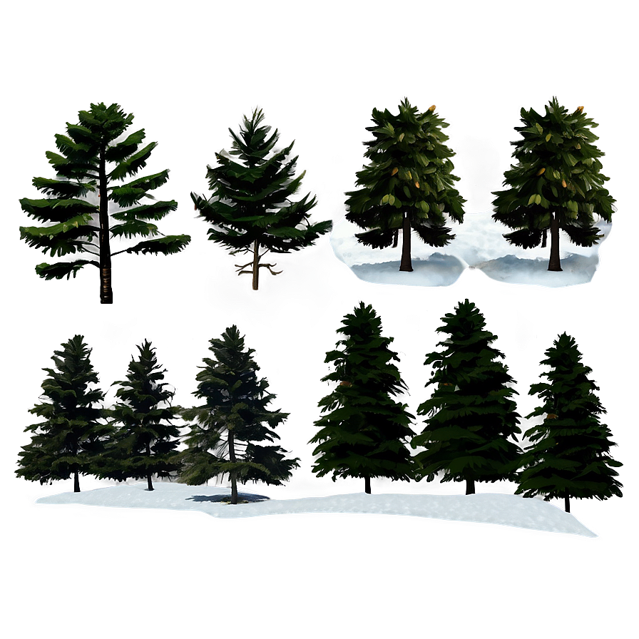 Snow-capped Mountain Trees Png Xnn30 PNG image