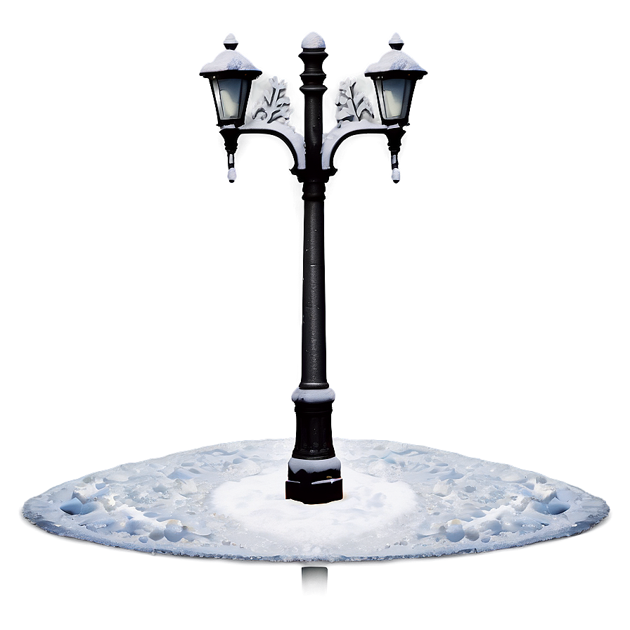 Snow-covered City Lamp Post Png 04292024 PNG image