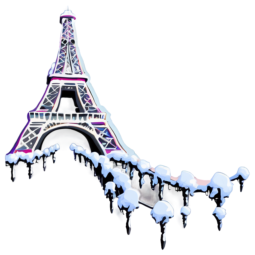 Snow-covered Eiffel Tower Png Ppu9 PNG image