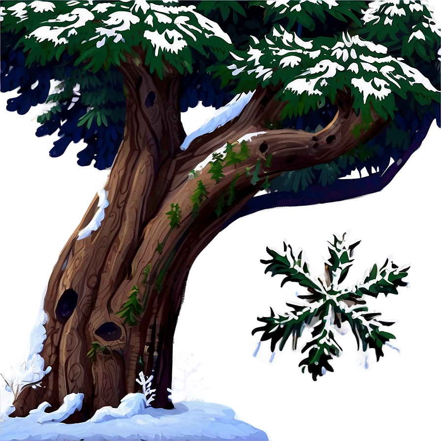 Snow-covered Giant Tree Png 06262024 PNG image