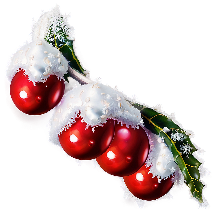 Snow Covered Holly Berries Png 06252024 PNG image