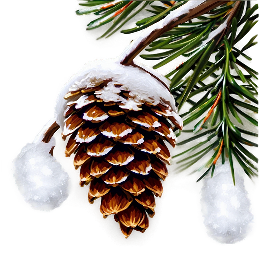 Snow Covered Pine Cones Png 04292024 PNG image