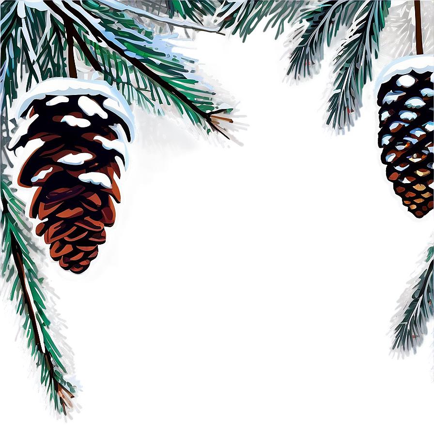 Snow Covered Pine Cones Png 04292024 PNG image