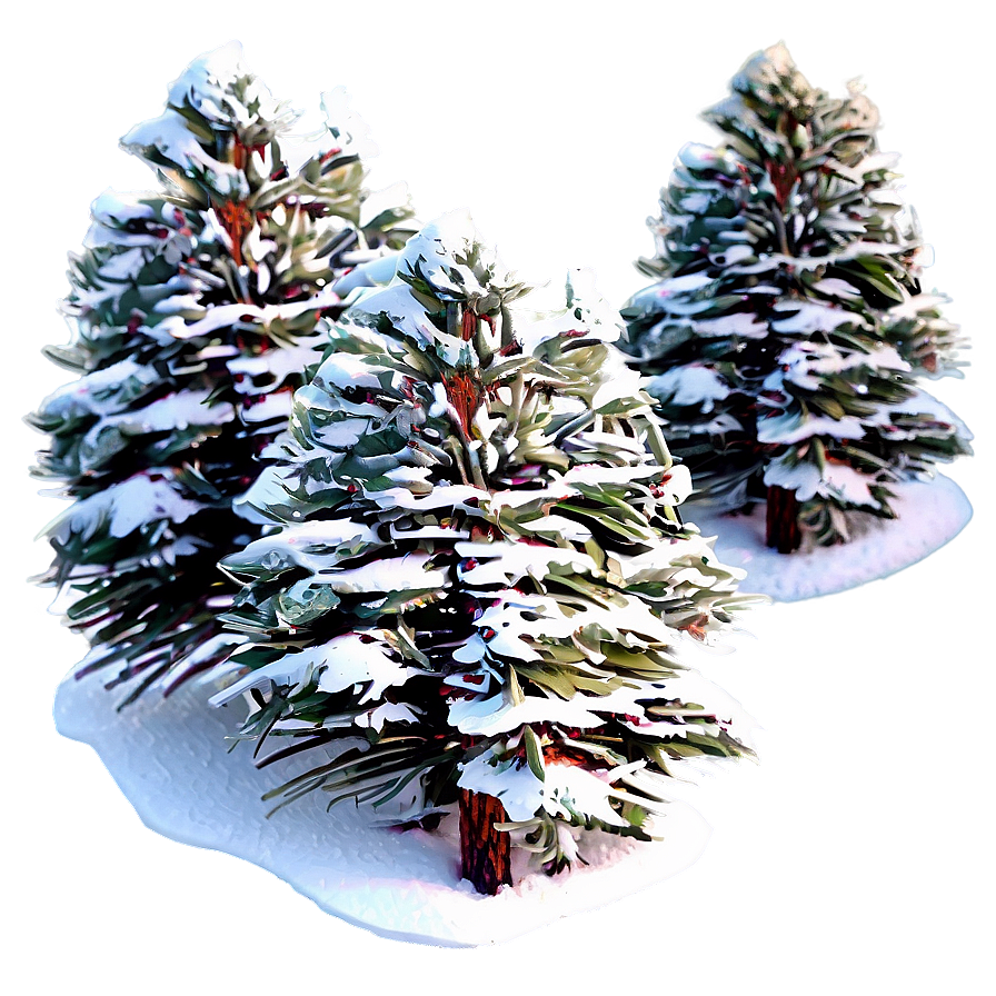 Snow-covered Pine Trees Photo Png 05212024 PNG image