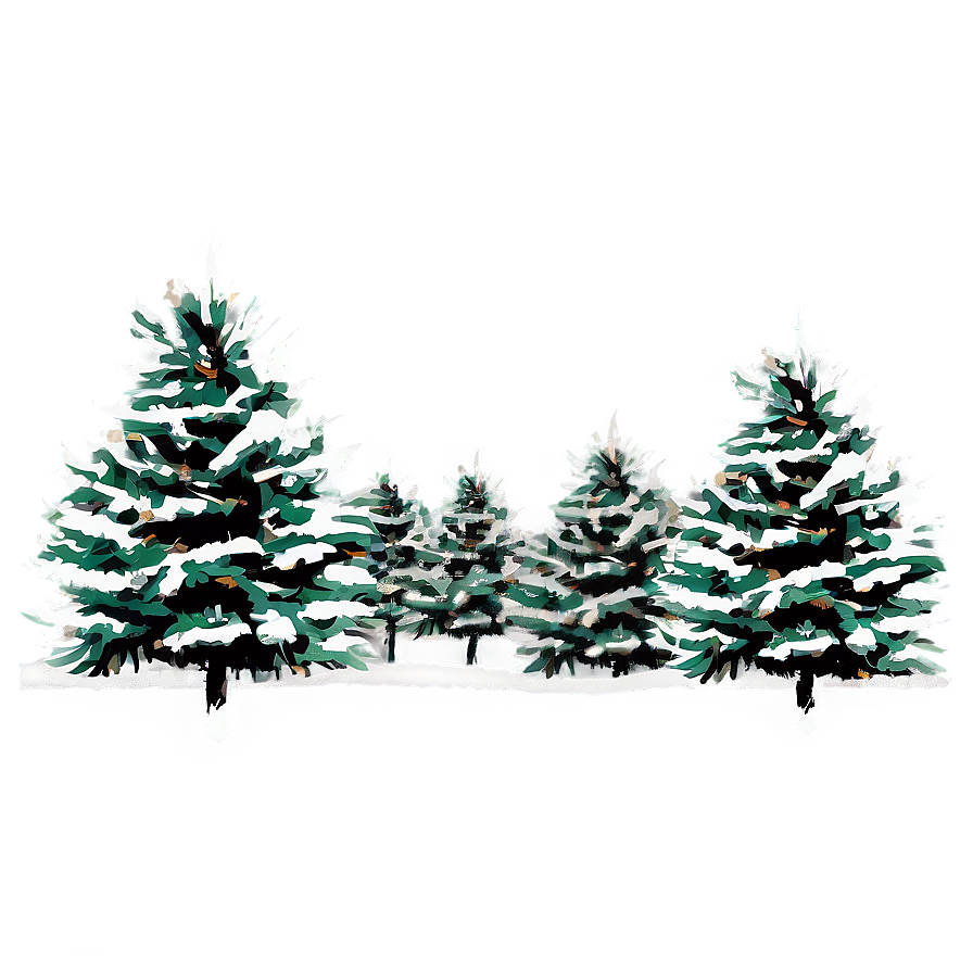 Snow-covered Pine Trees Png 06262024 PNG image