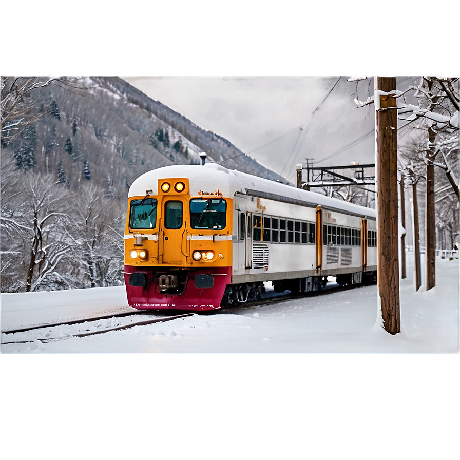 Snow-covered Train Png 05212024 PNG image