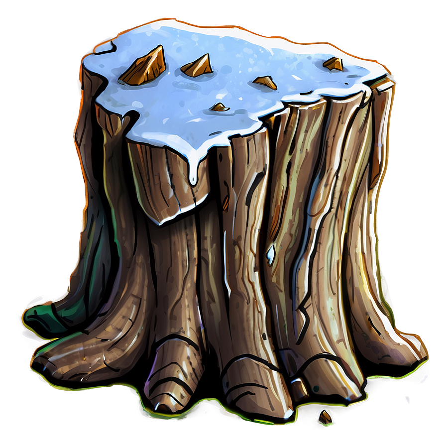 Snow Covered Tree Stump Png 06132024 PNG image