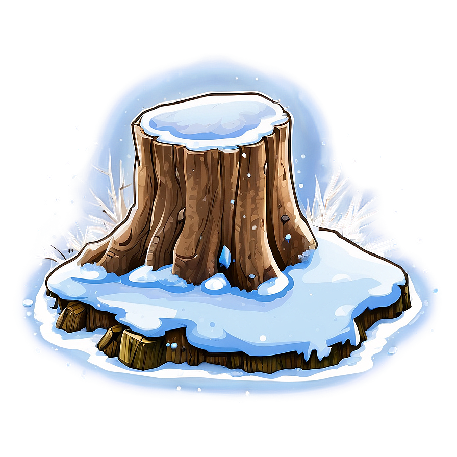 Snow Covered Tree Stump Png 06132024 PNG image