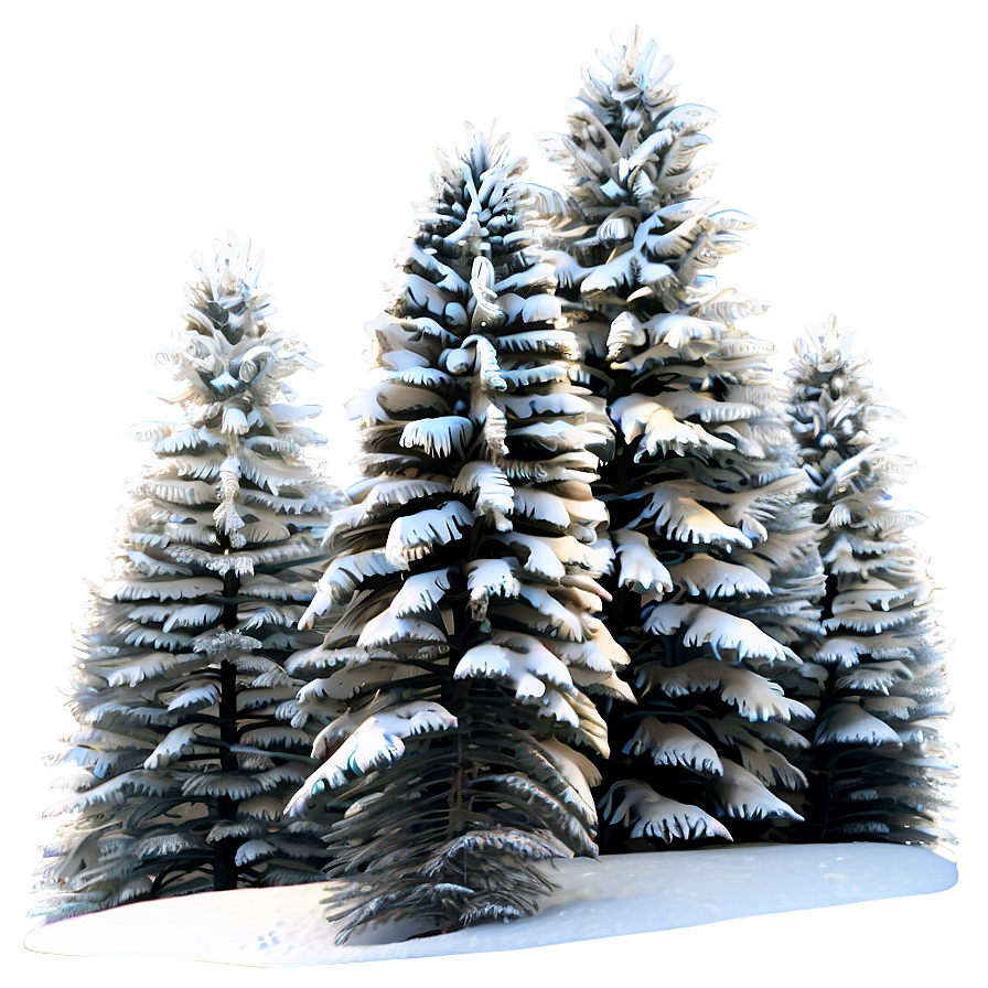 Snow Draped Winter Trees Png Sda33 PNG image