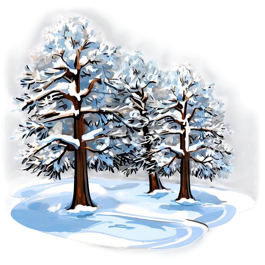 Snow Enveloped Trees Png 06292024 PNG image