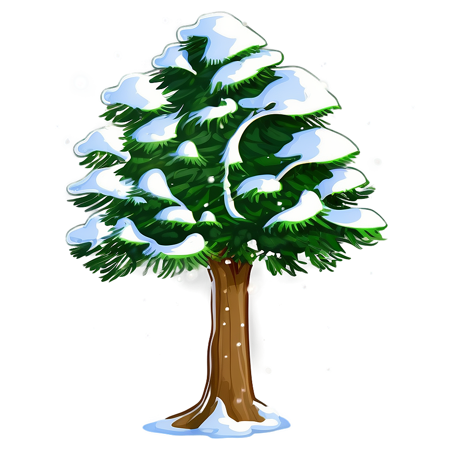 Snow Kissed Tree Png 06272024 PNG image