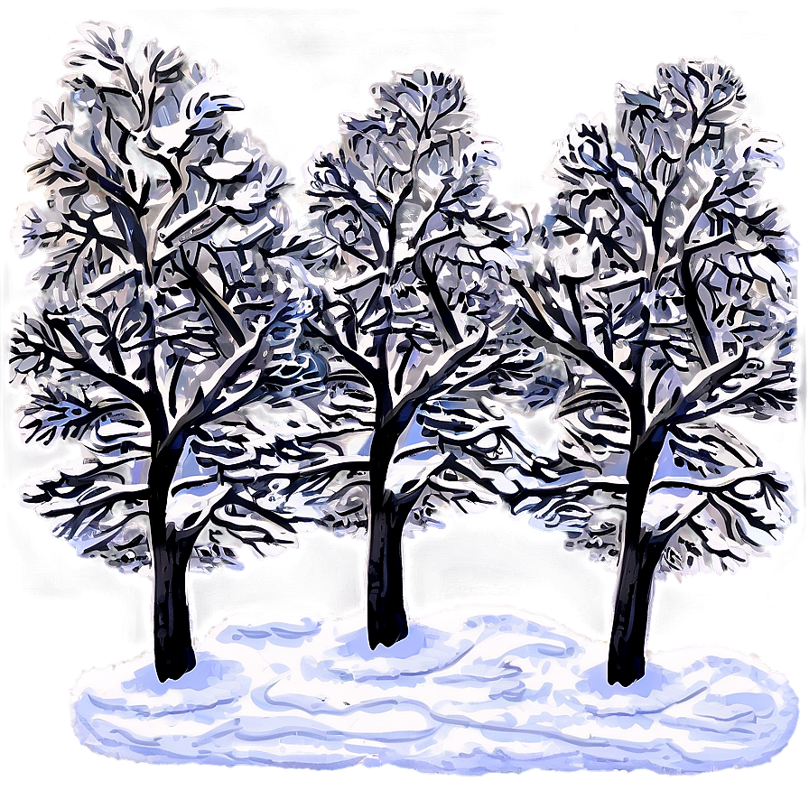 Snow Laden Trees Png Bks PNG image