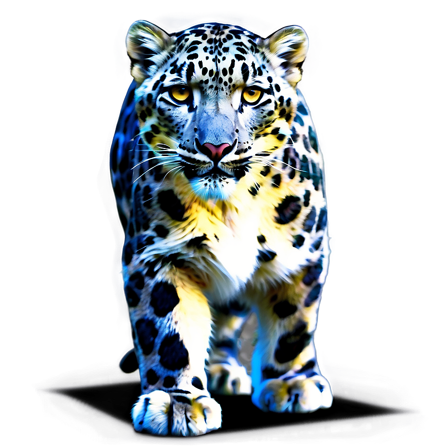 Snow Leopard And Mountain Background Png Lmu52 PNG image