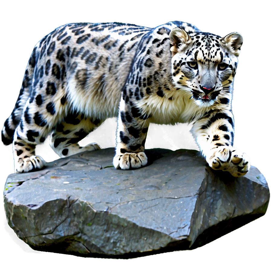 Snow Leopard Climbing Rocks Png 79 PNG image