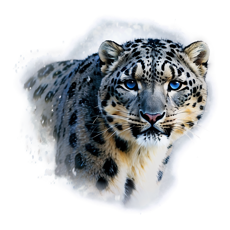 Snow Leopard In A Snowstorm Png 52 PNG image