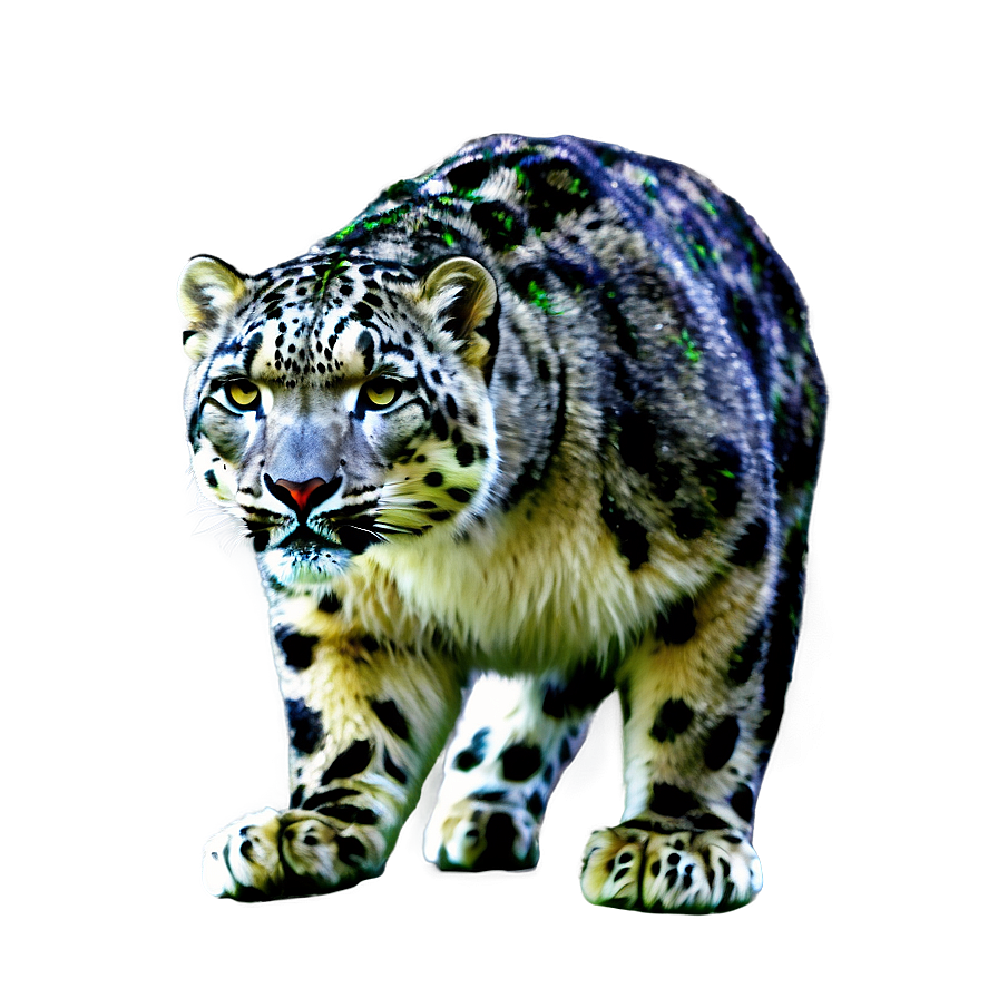 Snow Leopard In Mystic Forest Png 06122024 PNG image