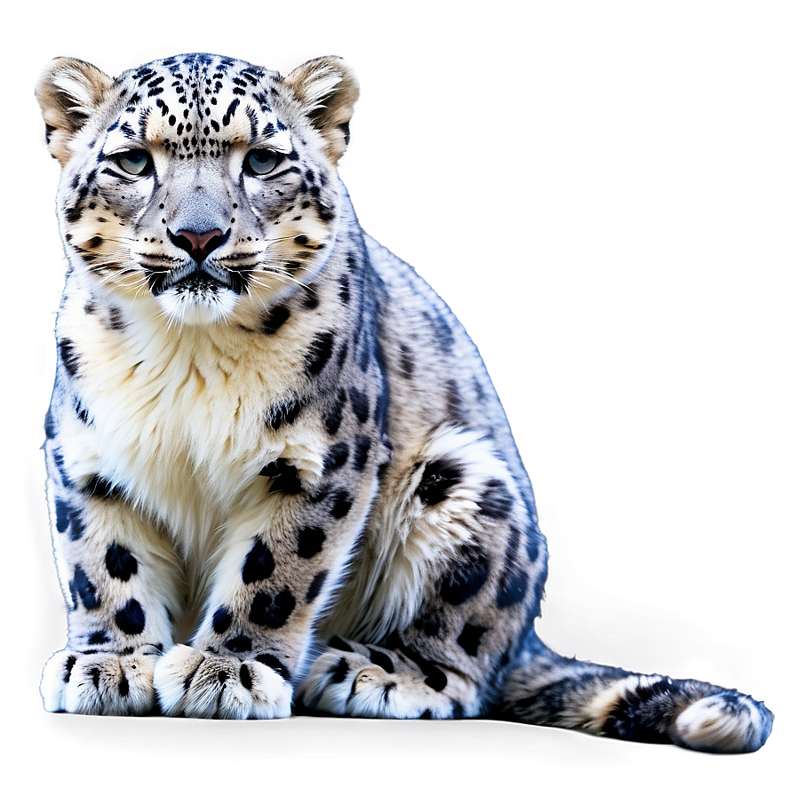 Snow Leopard In Zen Pose Png Smw PNG image