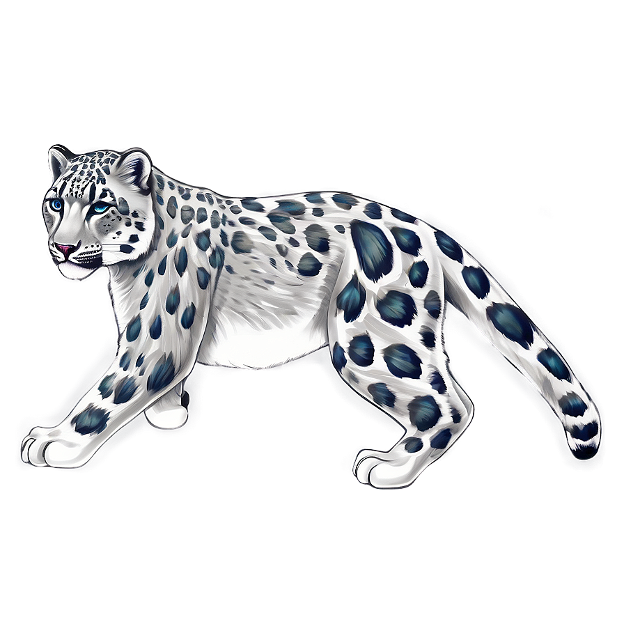 Snow Leopard Sketch Art Png Fxe8 PNG image