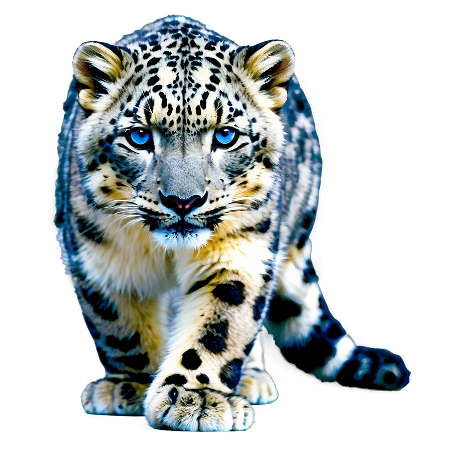 Snow Leopard With Blue Eyes Png 33 PNG image