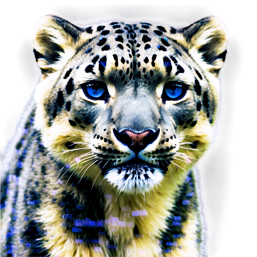 Snow Leopard With Snowflakes Png 47 PNG image