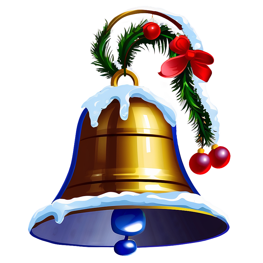 Snow Topped Christmas Bell Png 23 PNG image