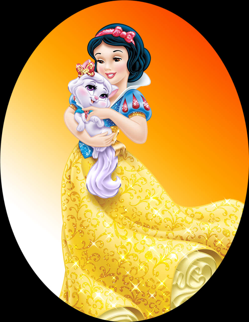 Snow White Holding Cute Pet PNG image