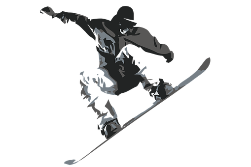 Snowboarder Silhouette Stunt PNG image