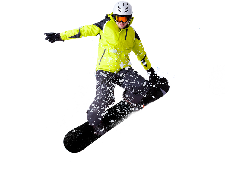 Snowboarderin Action Snow Spray PNG image