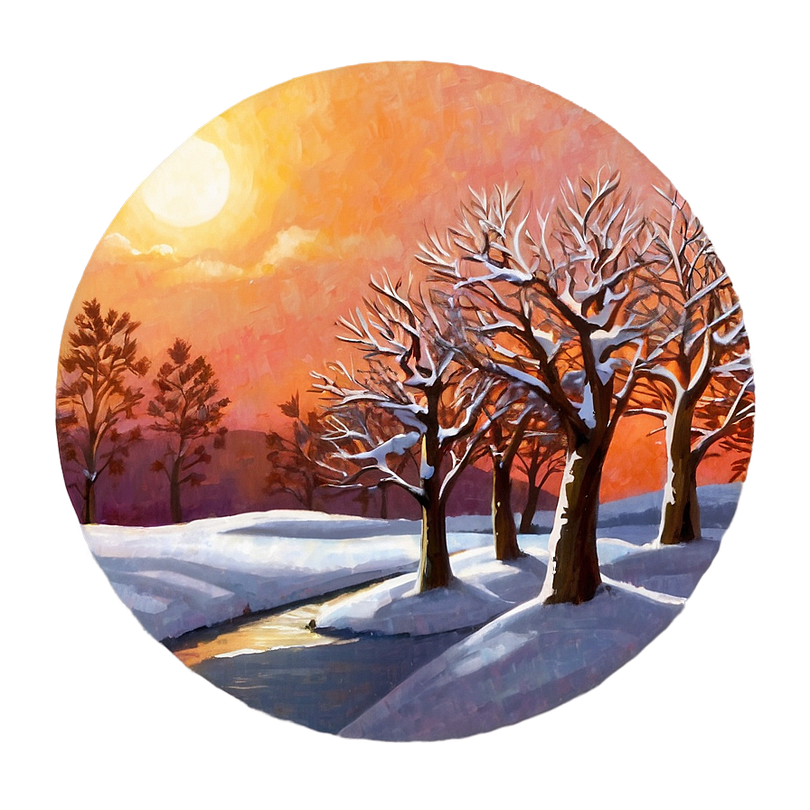 Snowfall At Sunset Png Gbg8 PNG image