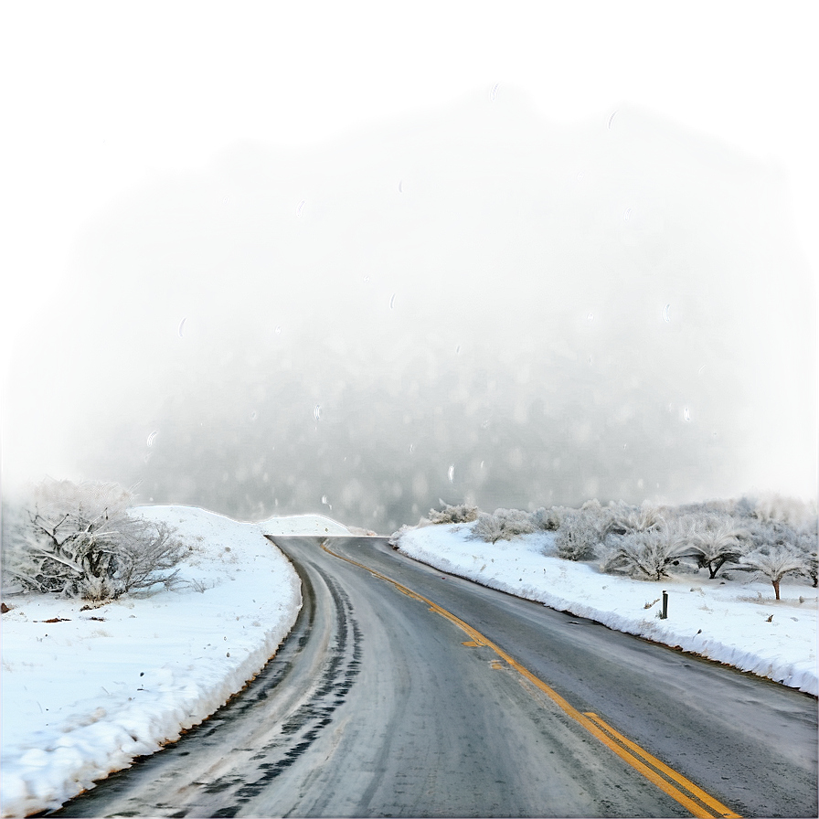 Snowfall Country Road Png Vxf82 PNG image