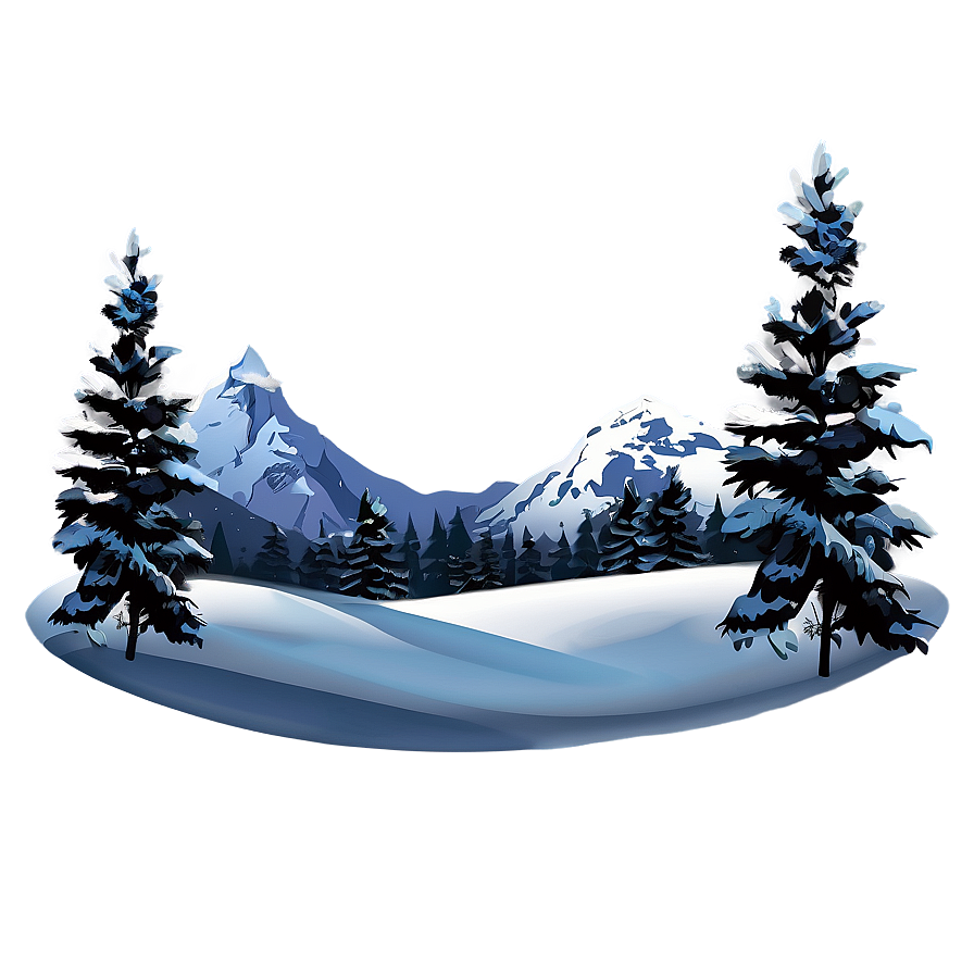 Snowfall Mountain Landscape Png 06122024 PNG image