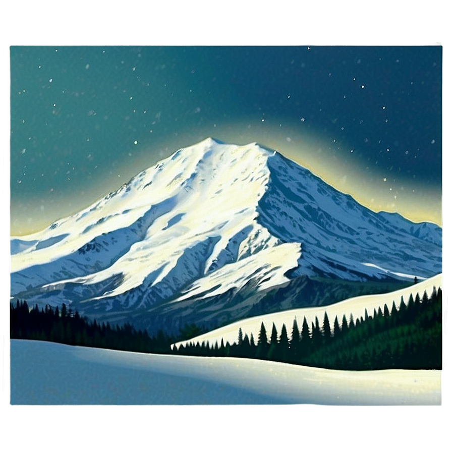 Snowfall Mountain Landscape Png Ook PNG image