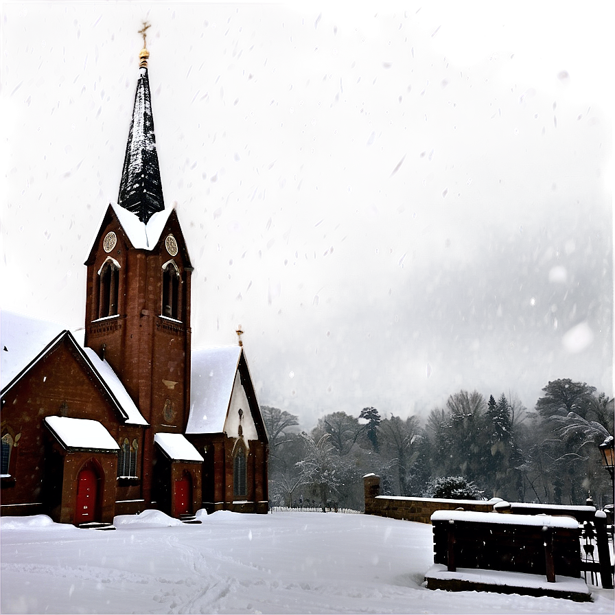 Snowfall Over Cathedral Png 06122024 PNG image