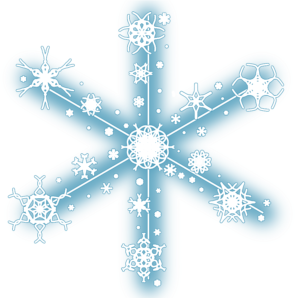 Snowflake Collage Christmas Frame PNG image