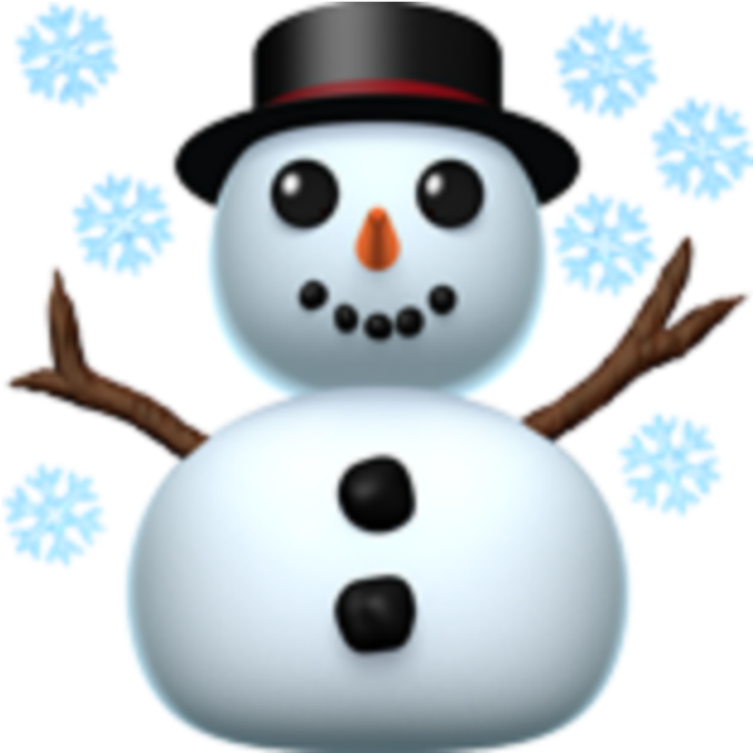 Snowman Emojiwith Snowflakes PNG image