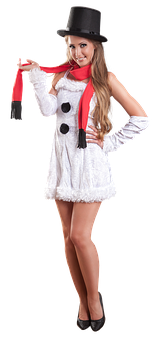 Snowman Inspired Fashion Costume PNG image