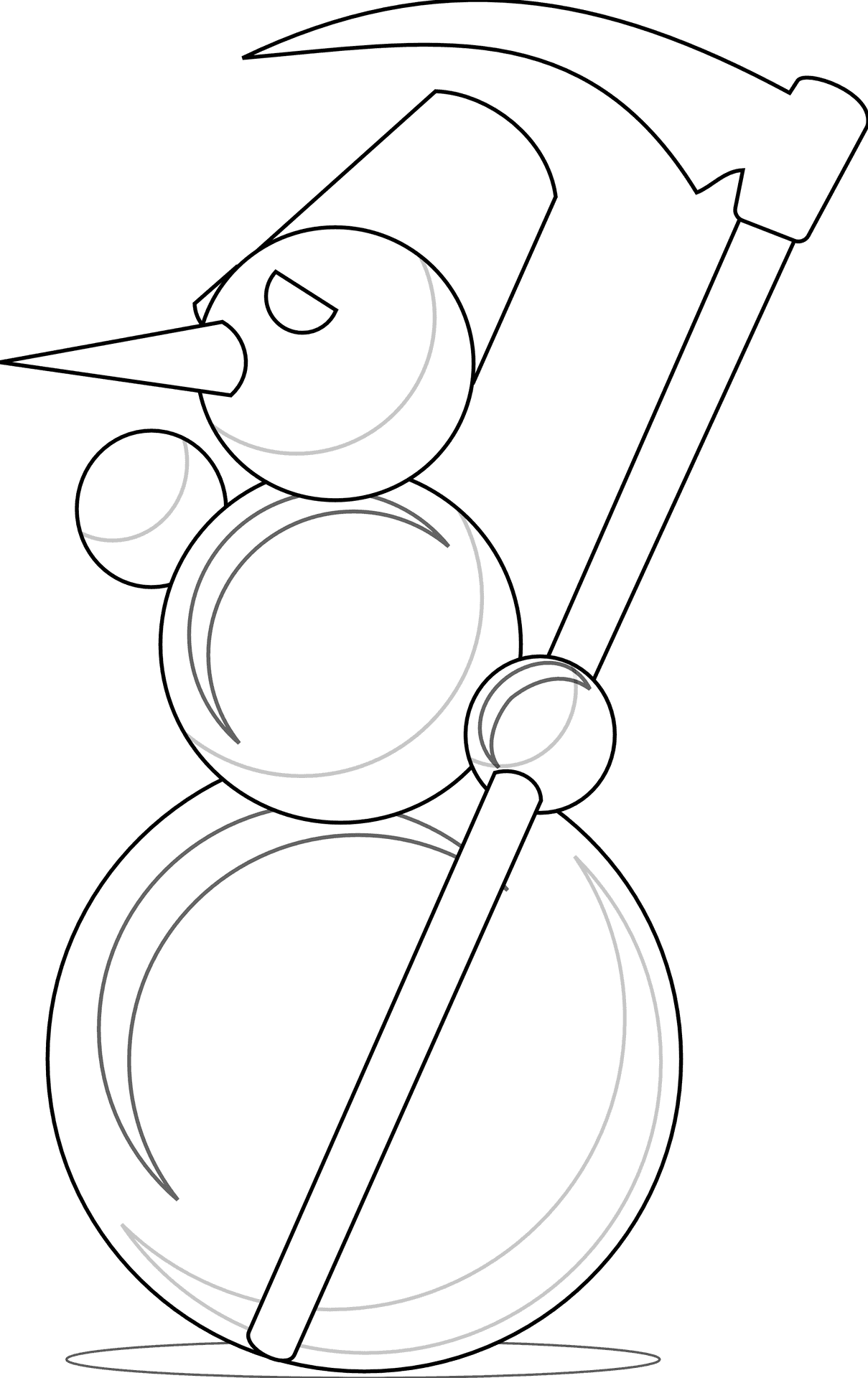 Snowman_ Line_ Art_ Illustration PNG image