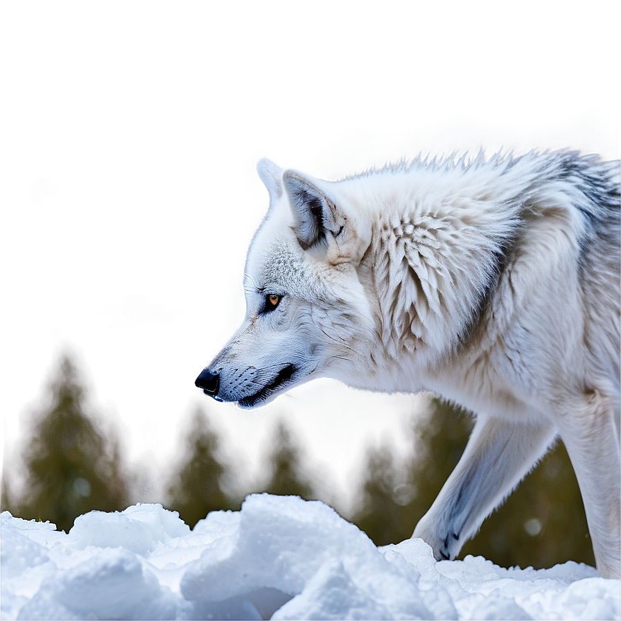 Snowy Alpha Wolf Scene Png 34 PNG image