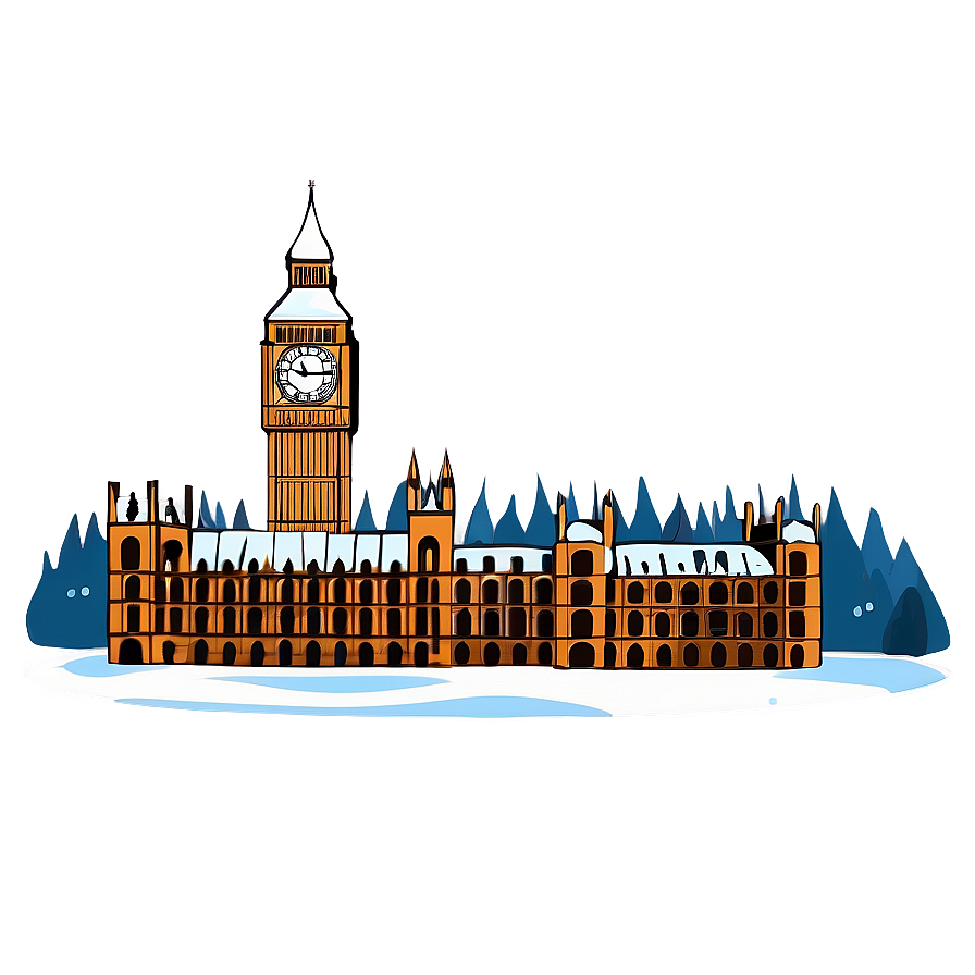 Snowy Big Ben Winter Scene Png 40 PNG image