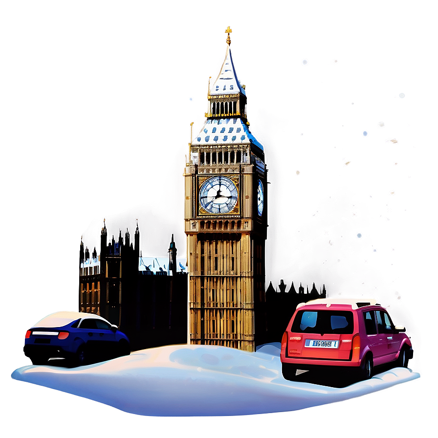 Snowy Big Ben Winter Scene Png Wbf PNG image