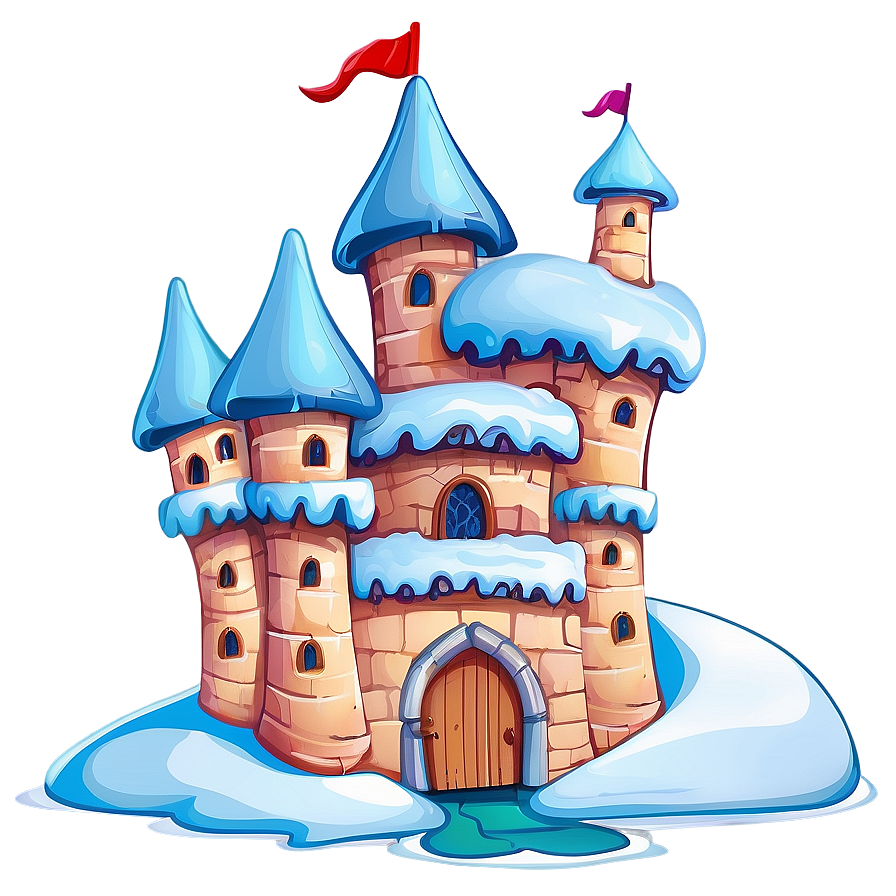 Snowy Cartoon Castle Png 06262024 PNG image