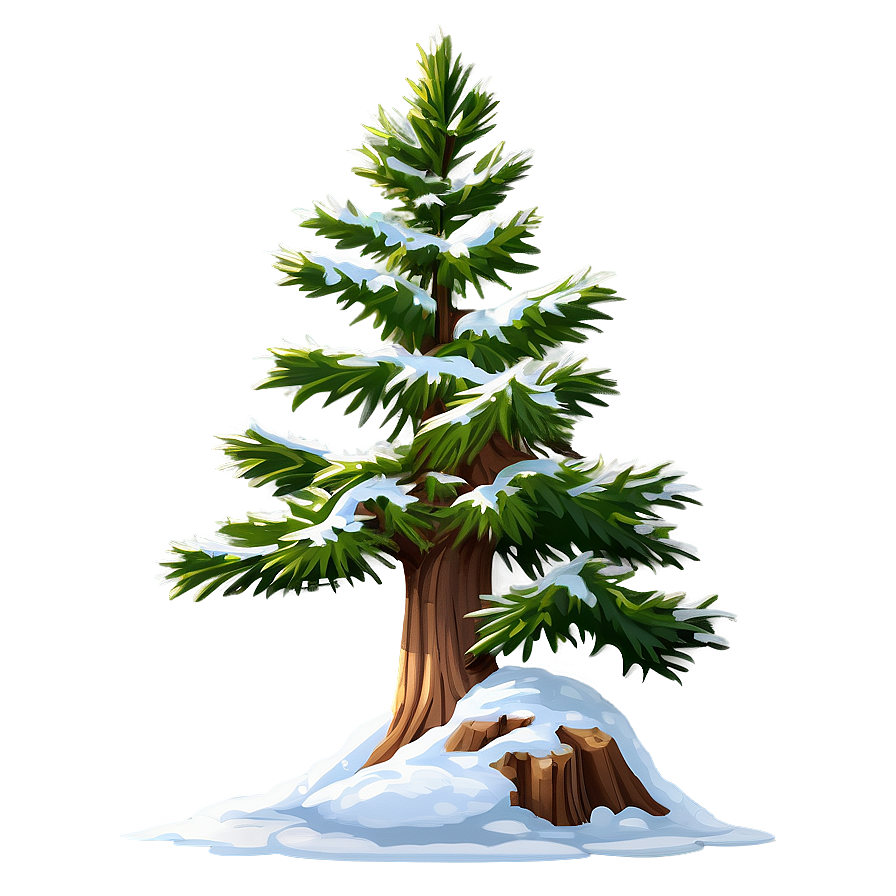 Snowy Cedar Tree Png 06212024 PNG image