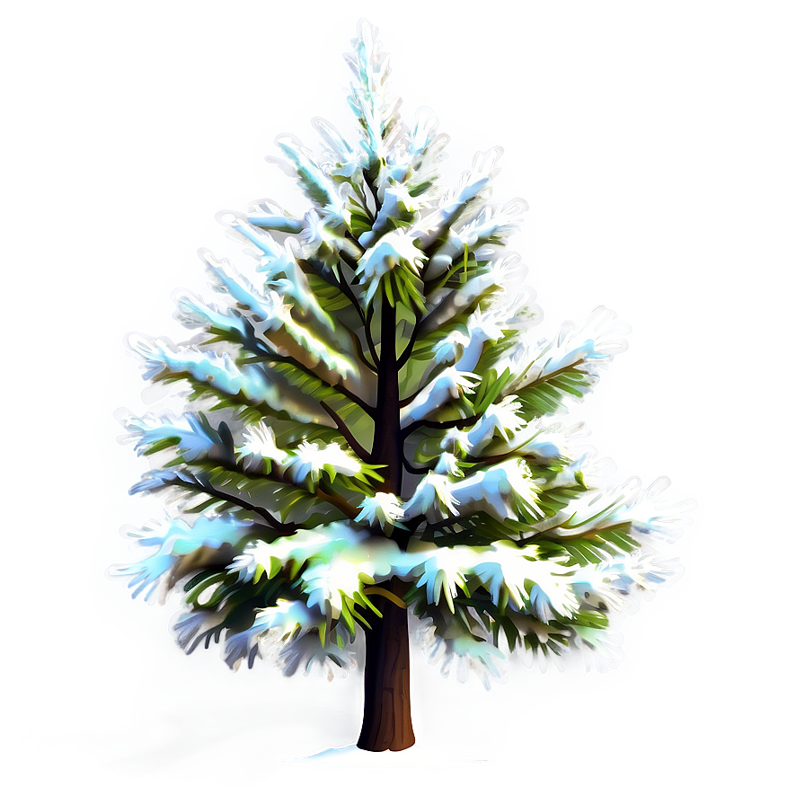 Snowy Cedar Tree Png 06212024 PNG image