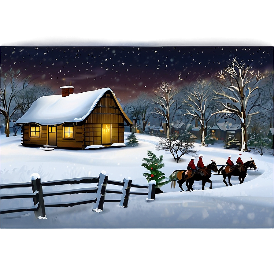 Snowy Christmas Eve Village Png 1 PNG image