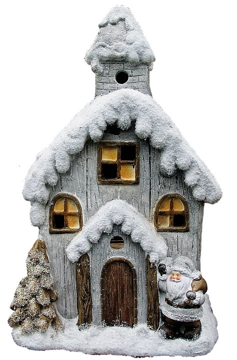 Snowy Christmas House Decoration PNG image