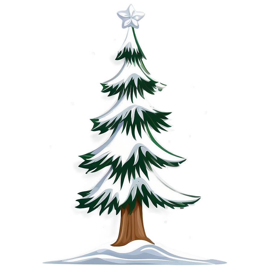 Snowy Christmas Tree Design Png Opt43 PNG image