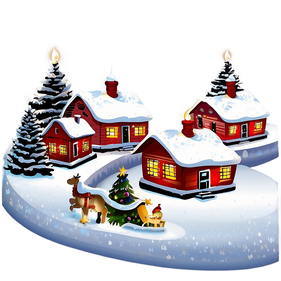 Snowy Christmas Village Png 05032024 PNG image