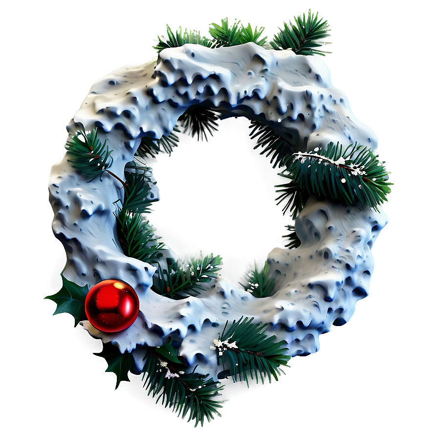 Snowy Christmas Wreath Png 06252024 PNG image