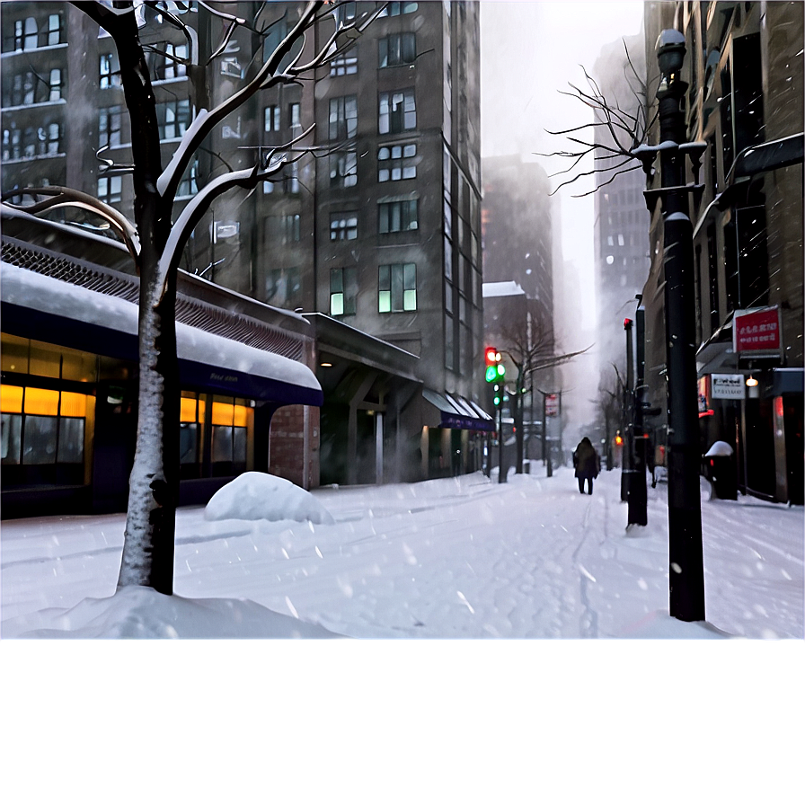Snowy City Scene Png 05032024 PNG image