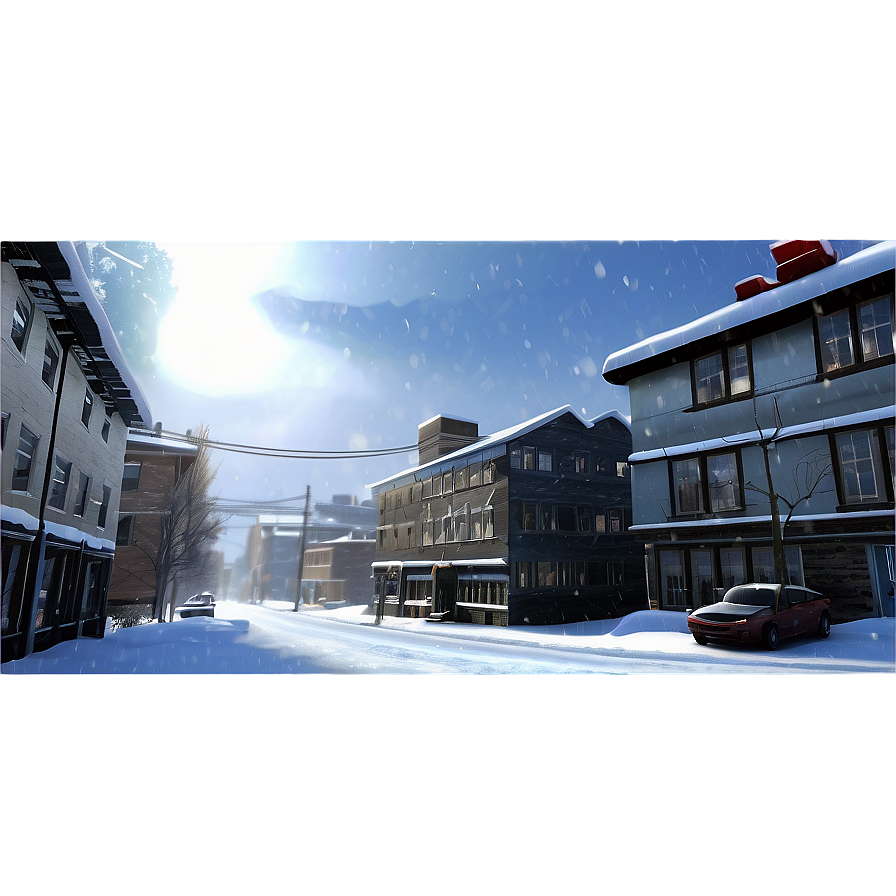 Snowy City Scene Png Qcn29 PNG image